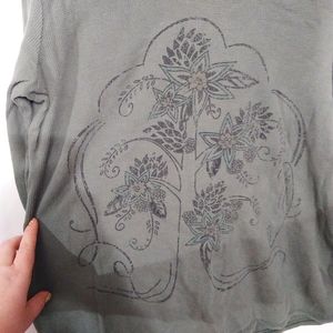 Olive Cotton Tree of life top